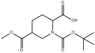 1-(tert-Butoxycarbonyl)-5-(methoxycarbonyl)piperidine-2-carboxylic acid Struktur