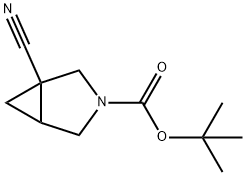 tert-butyl 1-cyano-3-azabicyclo[3.1.0]hexane-3-carboxylate Struktur