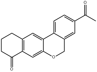 3-acetyl-10,11-dihydro-5H-dibenzo[c,g]chromen-8(9H)-one Struktur