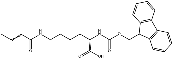 (2S)-6-[[(E)-but-2-enoyl]amino]-2-(9H-fluoren-9-ylmethoxycarbonylamino)hexanoic acid Struktur