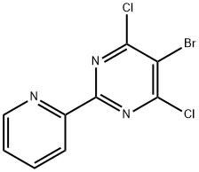 5-bromo-4,6-dichloro-2-(pyridin-2-yl)pyrimidine Struktur