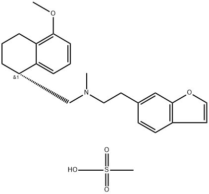 N-Methyl-N-[[(1R)-1,2,3,4-tetrahydro-5-methoxy-1-naphthalenyl]methyl]-6-benzofuranethanamine mesylate Struktur