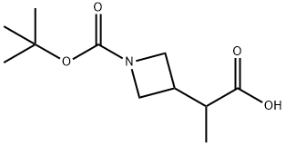 2-{1-[(tert-butoxy)carbonyl]azetidin-3-yl}propanoic acid Struktur