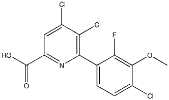 2-Pyridinecarboxylicacid,4,5-dichloro-6-(4-chloro-2-fluoro-3-methoxyphenyl)- Struktur