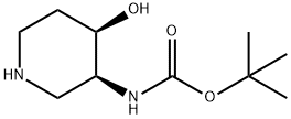 tert-butyl N-[(3S,4R)-4-hydroxypiperidin-3-yl]carbamate Struktur