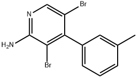 2-Amino-3,5-dibromo-4-(3-tolyl)pyridine Struktur