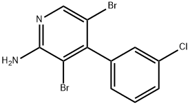 2-Amino-3,5-dibromo-4-(3-chlorophenyl)pyridine Struktur