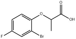 2-(2-bromo-4-fluorophenoxy)propanoic acid Struktur