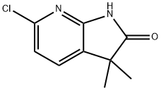 2H-Pyrrolo[2,3-b]pyridin-2-one, 6-chloro-1,3-dihydro-3,3-dimethyl- Struktur