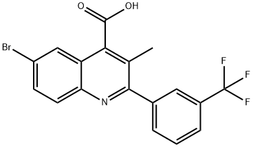 4-Quinolinecarboxylic acid, 6-bromo-3-methyl-2-[3-(trifluoromethyl)phenyl]- Struktur