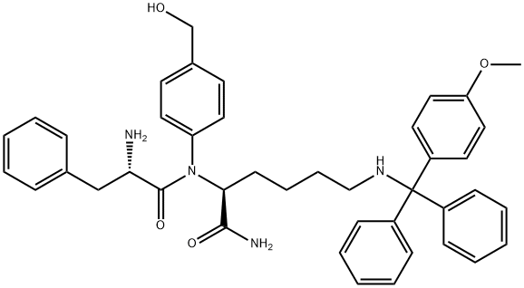 L-Lysinamide, L-phenylalanyl-N-[4- (hydroxymethyl)phenyl]-N6-[(4- methoxyphenyl)diphenylmethyl]- Struktur