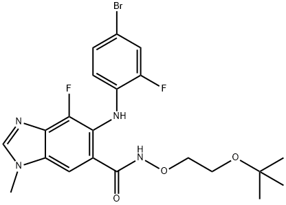 5-((4-bromo-2-fluorophenyl)amino)-N-(2-(tert-butoxy)ethoxy)-4-fluoro-1-methyl-1H-benzo[d]imidazole-6-carboxamide