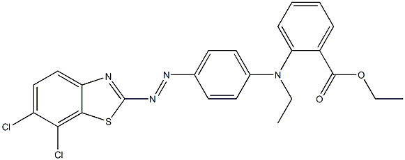 ethyl 2-((4-(6,7-dichlorobenzothiazol-2-ylazo)phenyl)ethylamino)benzoate Struktur