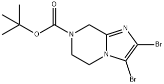 2,3-Dibromo-5,6-dihydro-8H-imidazo[1,2-a]pyrazine-7-carboxylic acid tert-butyl ester Struktur