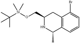 (1S,3R)-5-bromo-3-(((tert-butyldimethylsilyl)oxy)methyl)-1-methyl-1,2,3,4-tetrahydroisoquinoline Struktur