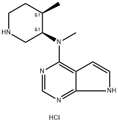 N-Methyl-N-((3R,4R)-4-methylpiperidin-3-yl)-7H-pyrrolo[2,3-d]pyrimidin-4-amine dihydrochloride Struktur