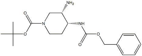 tert-butyl (3S,4R)-3-amino-4-(((benzyloxy)carbonyl)amino)piperidine-1-carboxylate Struktur