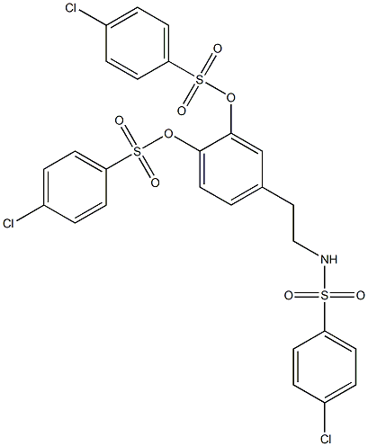 4-(2-{[(4-chlorophenyl)sulfonyl]amino}ethyl)-2-{[(4-chlorophenyl)sulfonyl]oxy}phenyl 4-chlorobenzenesulfonate Struktur