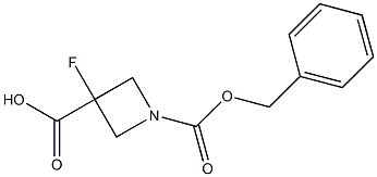 1-[(benzyloxy)carbonyl]-3-fluoroazetidine-3-carboxylic acid Struktur