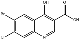 6-bromo-7-chloro-4-hydroxyquinoline-3-carboxylic acid Struktur