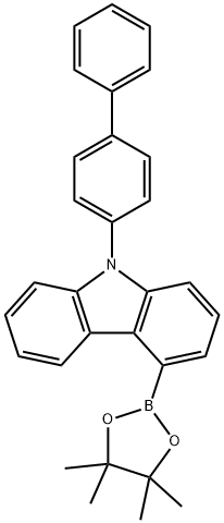 9-Biphenyl-4-yl-4-(4,4,5,5-tetramethyl-[1,3,2]dioxaborolan-2-yl)-9H-carbazole Struktur