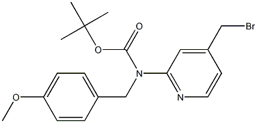 (4-Bromomethyl-pyridin-2-yl)-(4-methoxy-benzyl)-carbamic acid tert-butyl ester Struktur