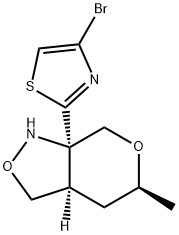 (3aR,5S,7aR)-7a-(4-bromothiazol-2-yl)-5-methylhexahydro-1H-pyrano[3,4-c]isoxazole Struktur