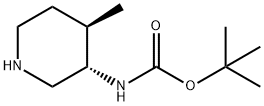 tert-butyl ((3S,4R)-4-methylpiperidin-3-yl)carbamate Struktur