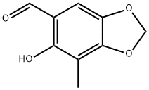 1,3-Benzodioxole-5-carboxaldehyde, 6-hydroxy-7-methyl- Struktur