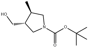 tert-butyl (3R,4R)-3-(hydroxymethyl)-4-methylpyrrolidine-1-carboxylate Struktur