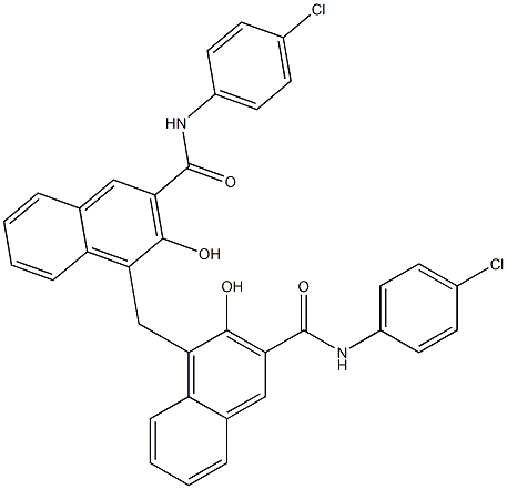 4,4'-methylenebis[N-(4-chlorophenyl)-3-hydroxynaphthalene-2-carboxamide] Struktur