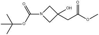 tert-butyl 3-hydroxy-3-(2-methoxy-2-oxoethyl)azetidine-1-carboxylate Struktur