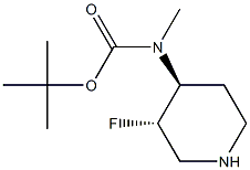 tert-butyl ((3S,4S)-3-fluoropiperidin-4-yl)(methyl)carbamate Struktur