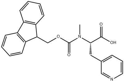 (2S)-2-({[(9H-fluoren-9-yl)methoxy]carbonyl}(methyl)amino)-3-(pyridin-3-yl)propanoic acid Struktur