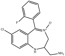 1H-1,4-Benzodiazepine-2-methanamine, 7-chloro-5-(2-fluorophenyl)-2,3-dihydro-, 4-oxide Struktur