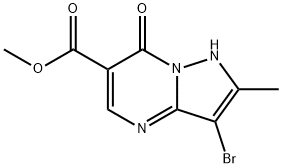 methyl 3-bromo-2-methyl-7-oxo-1H,7H-pyrazolo[1,5-a]pyrimidine-6-carboxylate Struktur