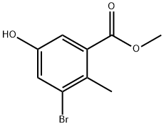 3-Bromo-5-hydroxy-2-methyl-benzoic acid methyl ester Struktur