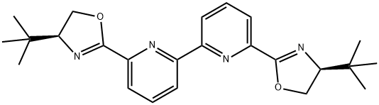 6,6'-bis((S)-4-(tert-butyl)-4,5-dihydrooxazol-2-yl)-2,2'-bipyridine Struktur