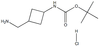 tert-butyl N-[3-(aminomethyl)cyclobutyl]carbamate hydrochloride Struktur