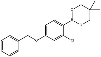 2-(4-Benzyloxy-2-chlorophenyl)-5,5-dimethyl-1,3,2-dioxaborinane Struktur