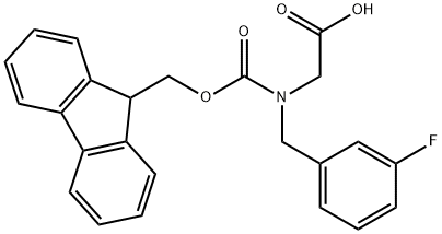 N-Fmoc-3-fluorobenzyl-glycine Struktur