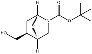 tert-butyl (1S,4R,5S)-5-(hydroxymethyl)-2-azabicyclo[2.2.1]heptane-2-carboxylate Struktur