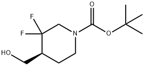 tert-butyl (S)-3,3-difluoro-4-(hydroxymethyl)piperidine-1-carboxylate Struktur