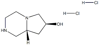 (7S,8aR)-octahydropyrrolo[1,2-a]piperazin-7-ol dihydrochloride Struktur