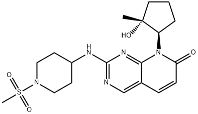 8-((1R,2R)-2-hydroxy-2-methylcyclopentyl)-2-((1-(methylsulfonyl)piperidin-4-yl)amino)pyrido[2,3-d]pyrimidin-7(8H)-one Struktur