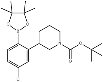 2-(N-Boc-Piperidin-3-yl)-4-chlorophenylboronic acid pinacol ester Struktur