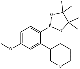 2-(4-methoxy-2-(tetrahydro-2H-pyran-3-yl)phenyl)-4,4,5,5-tetramethyl-1,3,2-dioxaborolane Struktur