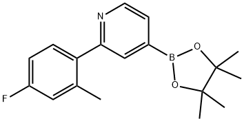 2-(4-fluoro-2-methylphenyl)-4-(4,4,5,5-tetramethyl-1,3,2-dioxaborolan-2-yl)pyridine Struktur