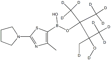 (4-Methyl-2-pyrrolidino-d11)-thiazole-5-boronic acid pinacol ester Struktur