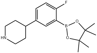 4-(4-fluoro-3-(4,4,5,5-tetramethyl-1,3,2-dioxaborolan-2-yl)phenyl)piperidine Struktur